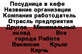 Посудница в кафе › Название организации ­ Компания-работодатель › Отрасль предприятия ­ Другое › Минимальный оклад ­ 14 000 - Все города Работа » Вакансии   . Крым,Керчь